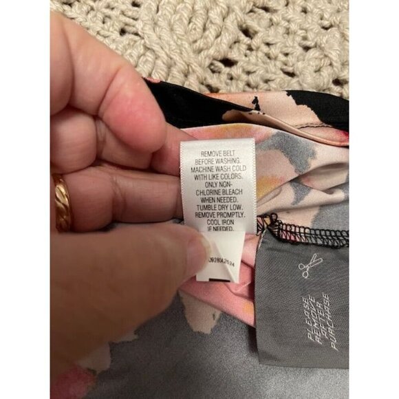 Dana Buchman Black Tie With Pink‎ Floral Dress OX Polyester & Spandex - Picture 6 of 13